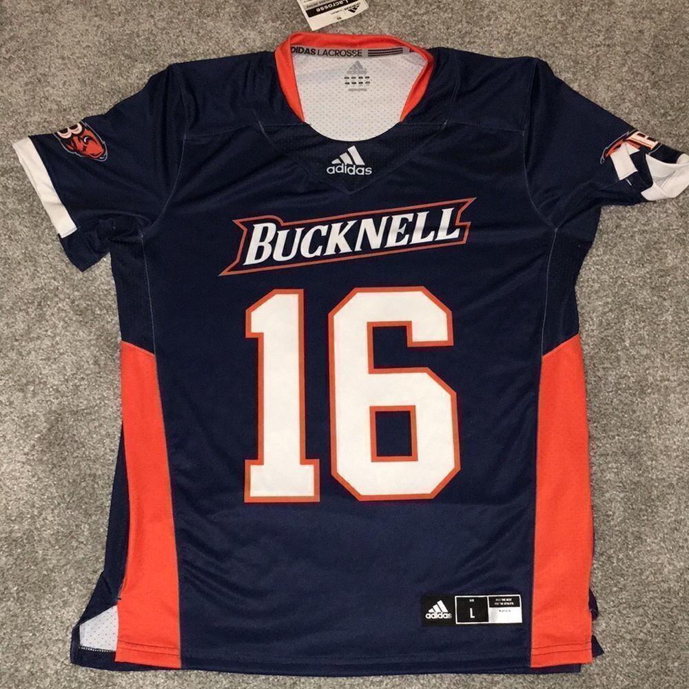 New Adidas showcase lax lacrosse 2018 bucknell bisons team model stretch jersey